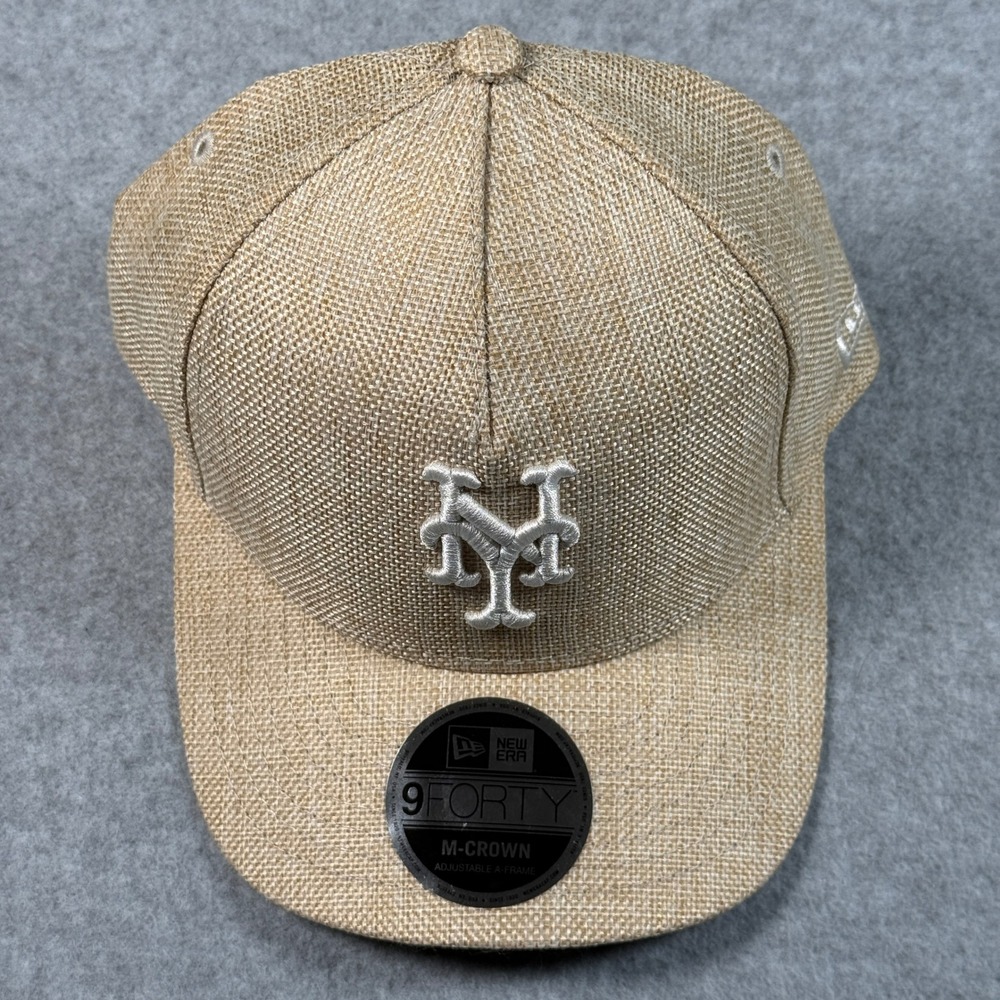New Era 9FORTY New York Mets Stone Cotton Weave Adjustable Hat NWT